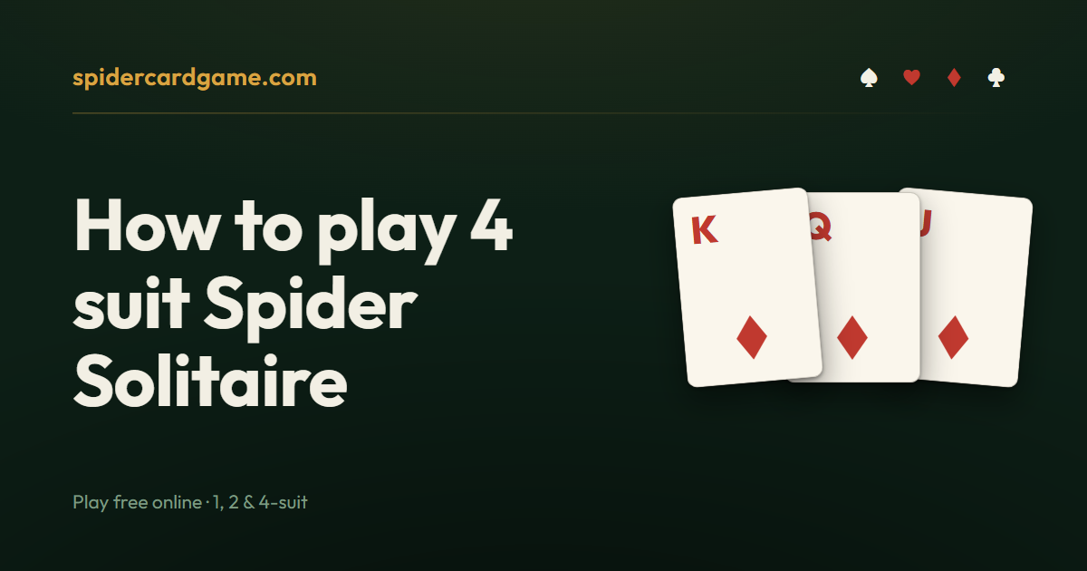 How to play 4 suit Spider Solitaire