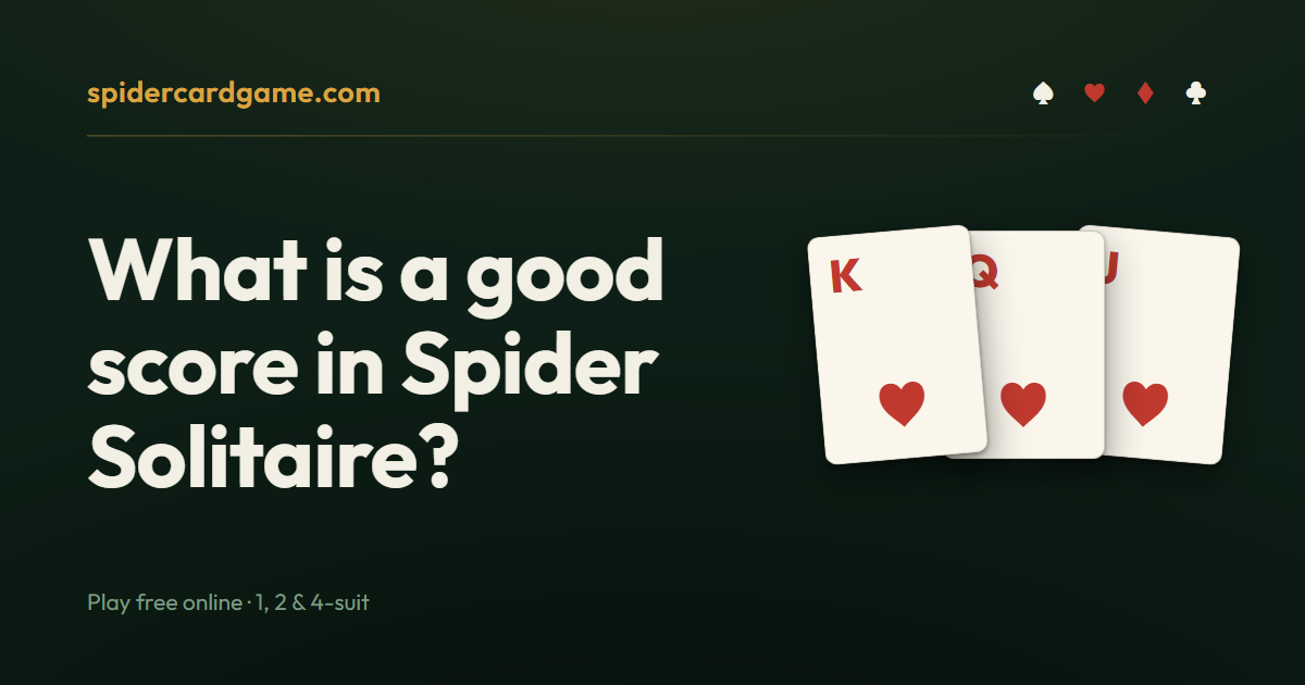 What is a good score in Spider Solitaire?