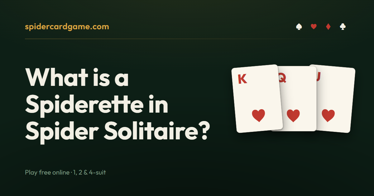 What is a Spiderette in Spider Solitaire?