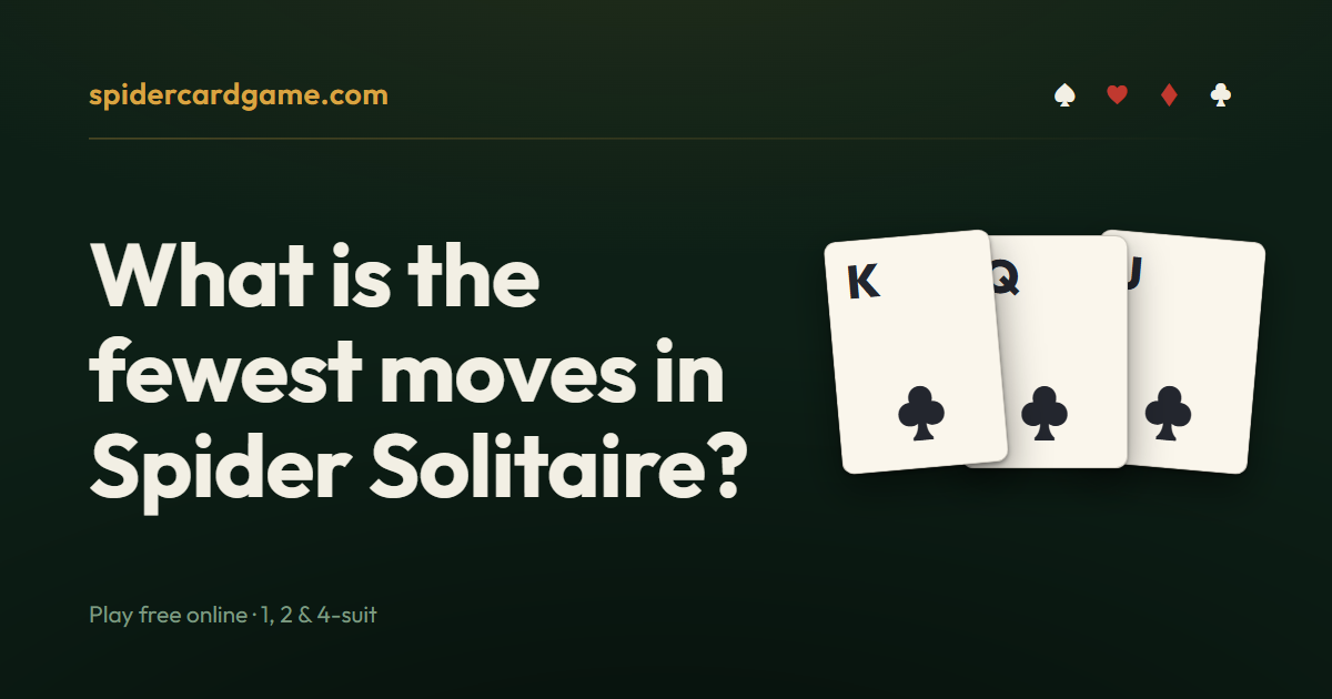 What is the fewest moves in Spider Solitaire?
